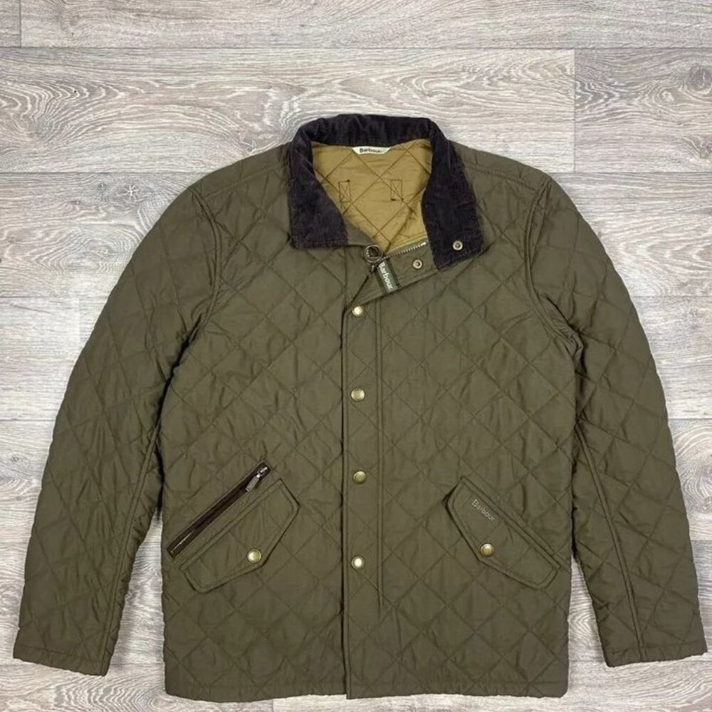 BARBOUR Shoveler Quilt Jacket Men's MEDIUM Padded Snap
